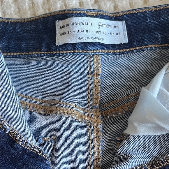 stradivarius Denim - Stradivarius Light and Dark Blue High Waist Jeans